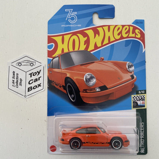 2023 HOT WHEELS #125 - Porsche 911 Carrera RS 2.7 (Orange - Long Card) B00