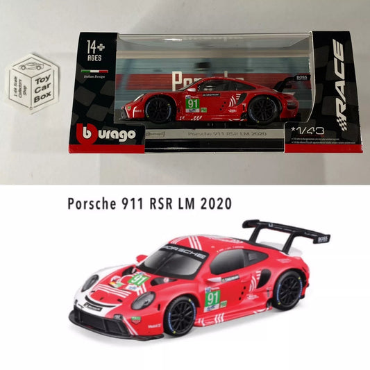 BBURAGO Race 1/43 - Porsche 911 RSR LM 2020 (Red - Acrylic Display Case) M86