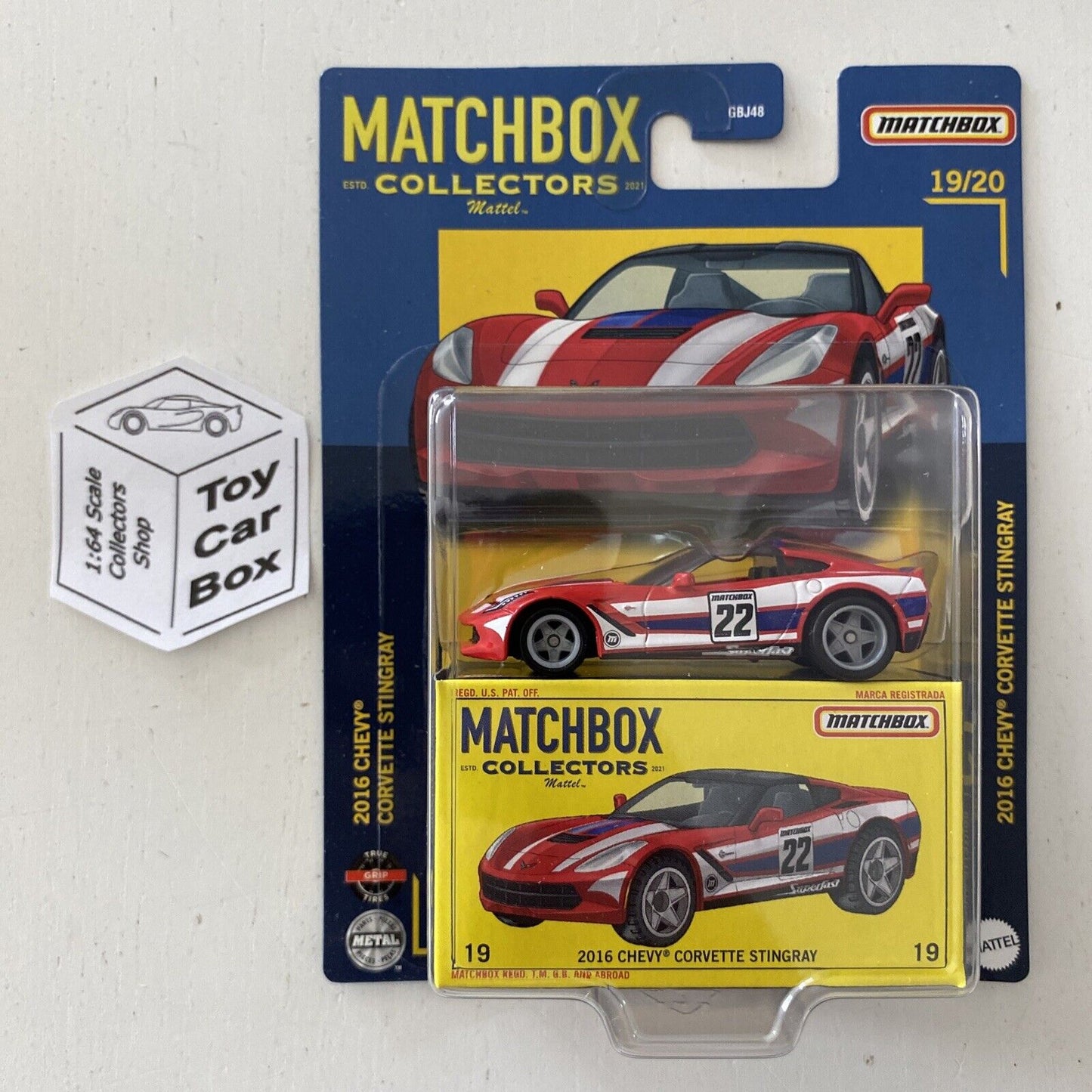 2022 MATCHBOX Collectors #19 - 2016 Corvette Stingray (Premium - Red) I99g