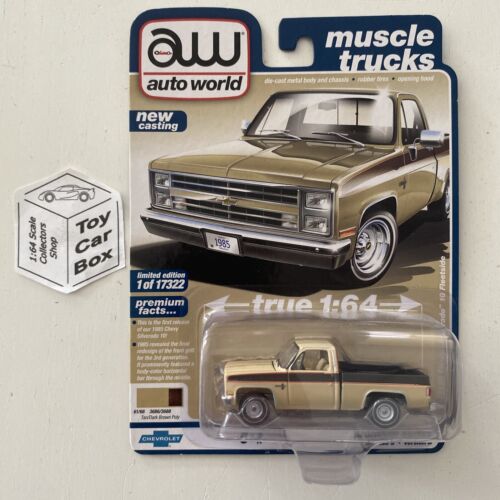 2021 AUTO WORLD - ‘85 Chevy Silverado Fleetside 1:64 Scale (Tan - Release 5B) L00