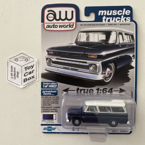 2021 AUTO WORLD - 1966 Chevy Suburban 1:64 Scale (Blue- Release 5 Version B) L00