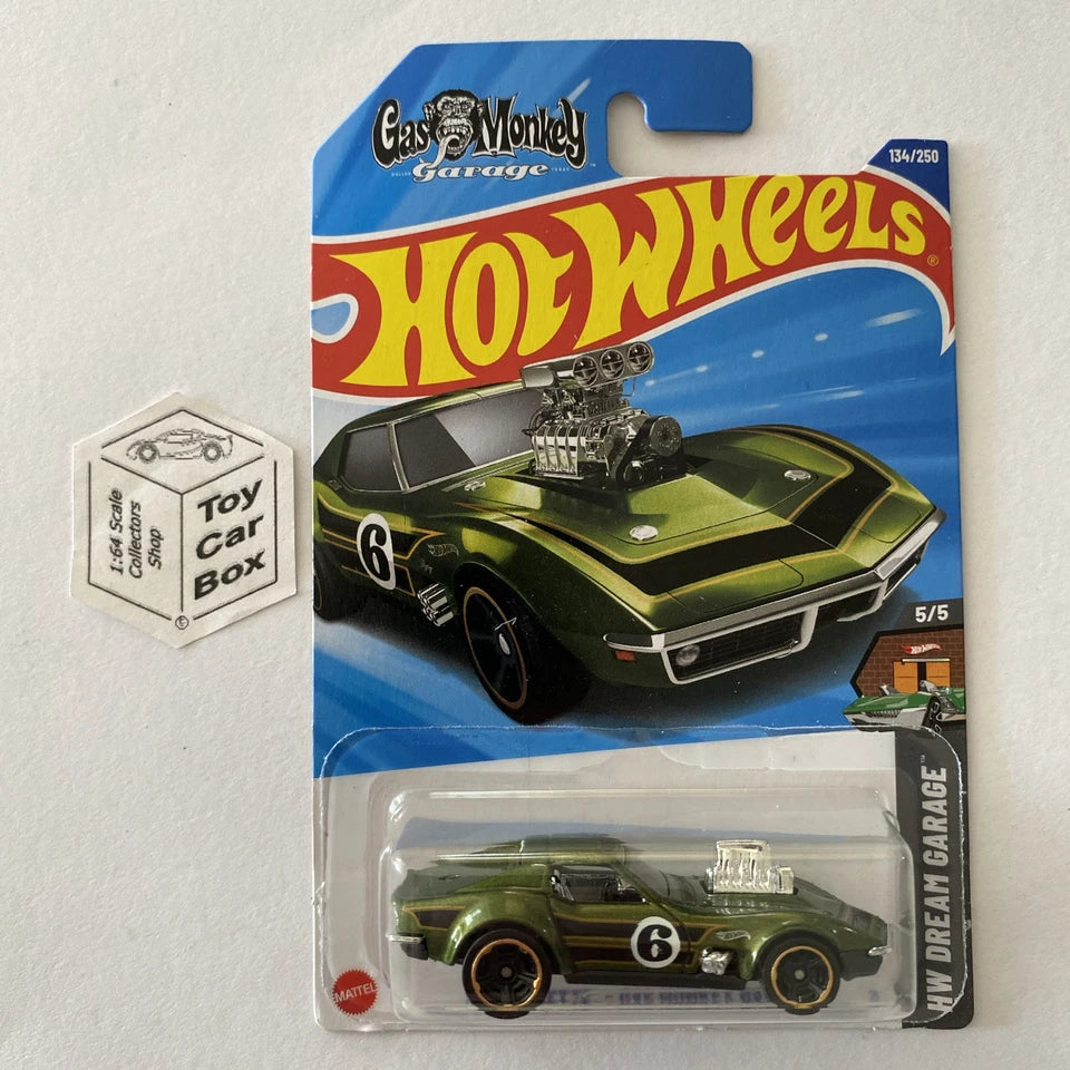 2025 HOT WHEELS #134 - Gas Monkey Garage ‘68 Corvette (Green - Long Card) B00
