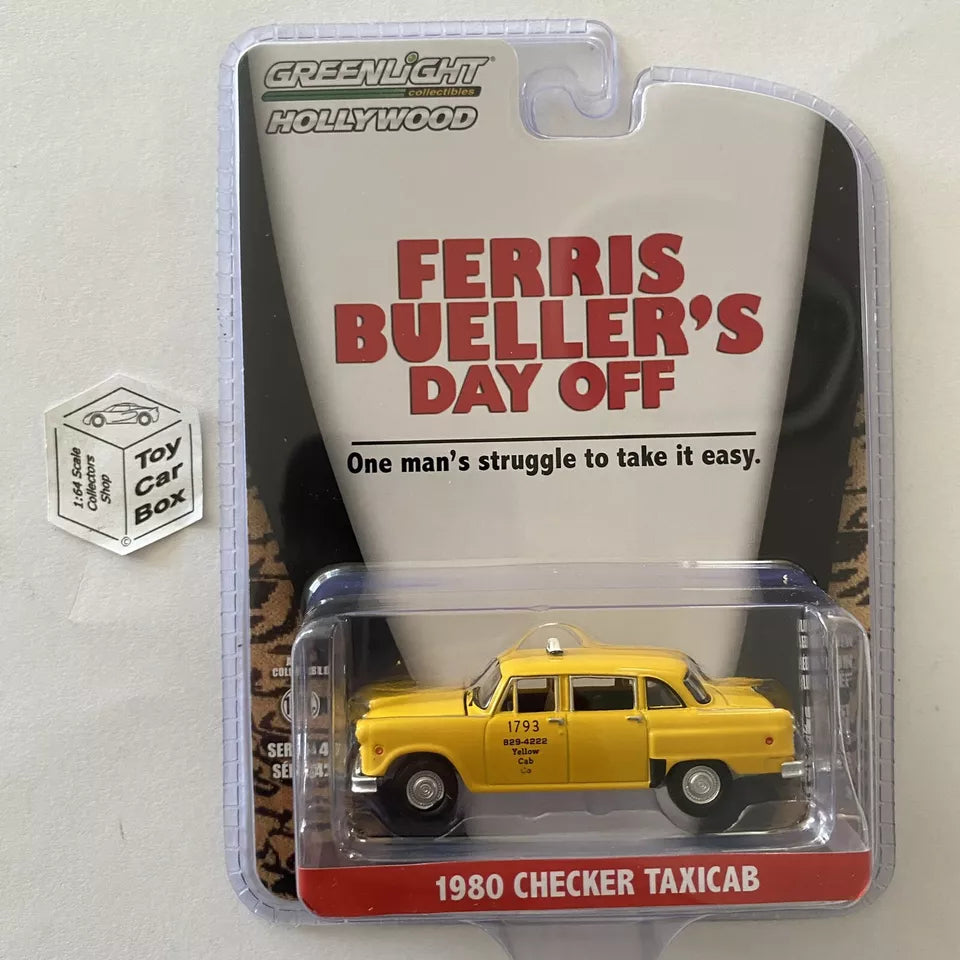 GREENLIGHT - 1980 Checker Taxicab (Ferris Buellers Day Off - Hollywood S42) I84g