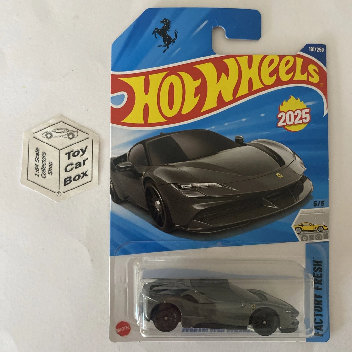 2025 HOT WHEELS #191 - Ferrari SF90 Stradale (Grey #5 Factory Fresh) A80