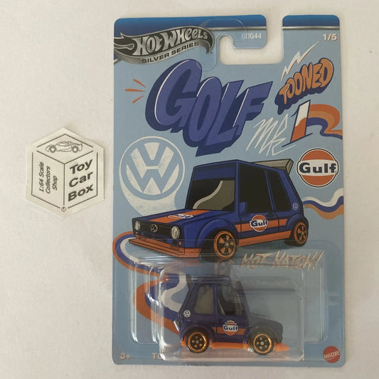 2025 HOT WHEELS Themed - Tooned Volkswagen Golf Mk1 (Blue - Gulf) C85