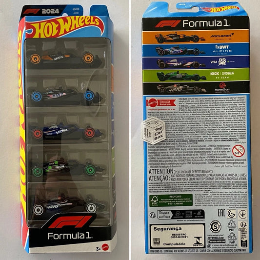 2025 HOT WHEELS 5 Pack - ‘24 Formula 1 (McLaren, Visa RB, Sauber, HAAS & Alpine)