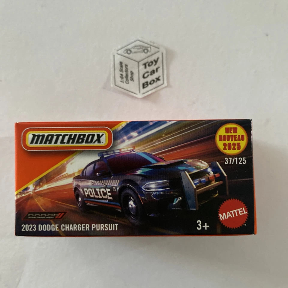 2025 MATCHBOX #37 - 2023 Dodge Charger Pursuit (Black - Power Grab) B80