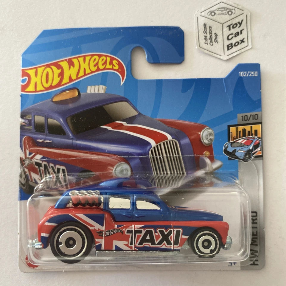 2022 HOT WHEELS #102 - Cockney Cab II (Blue #10 HW Metro - Short Card) B24g