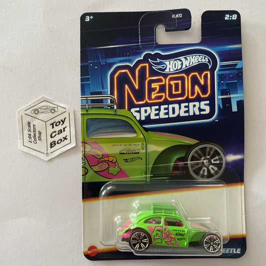 2025 HOT WHEELS Neon Speeders - Custom Volkswagen Beetle (Green) D50