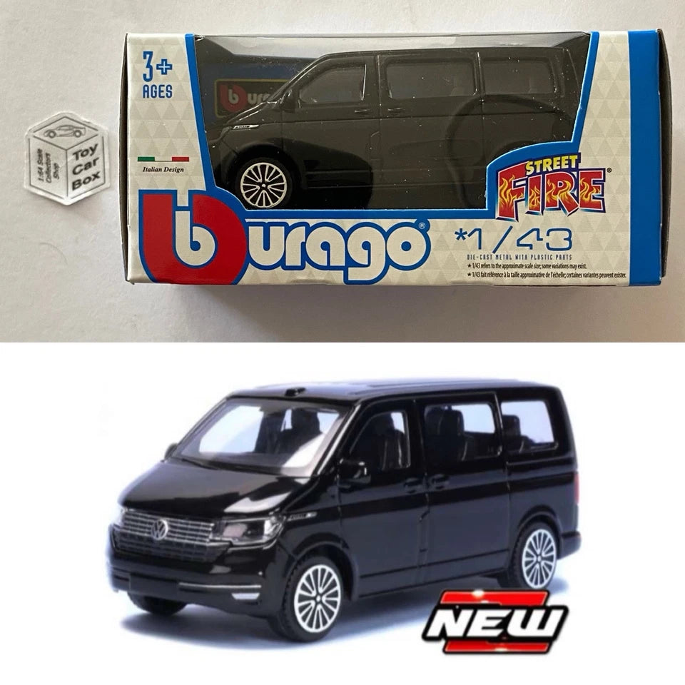 BBURAGO 1/43 - 2020 Volkswagen VW T6.1 Transporter (Black - Street