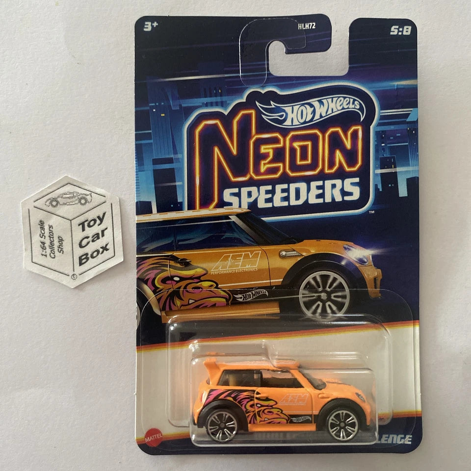 2025 HOT WHEELS Neon Speeders - Mini Cooper S Challenger (Orange) D80