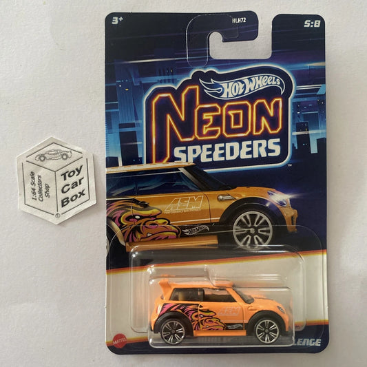 2025 HOT WHEELS Neon Speeders - Mini Cooper S Challenger (Orange) D80