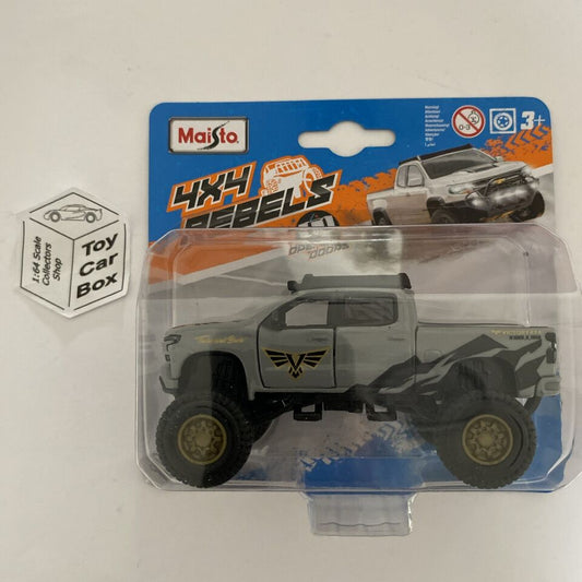 MAISTO - 2019 Chevrolet Silverado (4x4 Rebels 4.5” - Approx 1:43 - Grey) F05