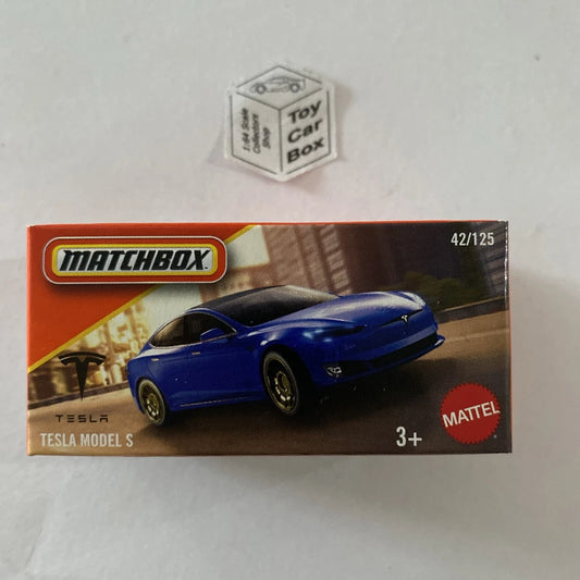 2025 MATCHBOX #42 - Tesla Model S (Blue- Power Grab) C50