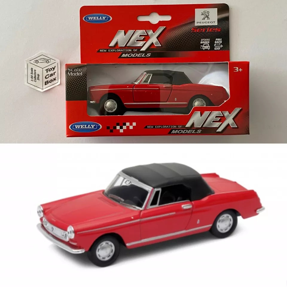 WELLY NEX 1/38 - Peugeot 404 Cabriolet (Red #43604 - Boxed) D67g