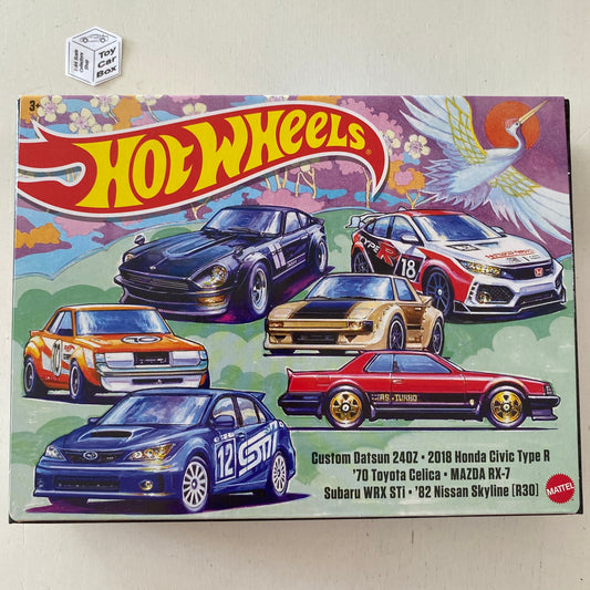 2022 HOT WHEELS JDM 6 Car Set (Datsun, Civic, Celica, RX7, WRX & Skyline) V50