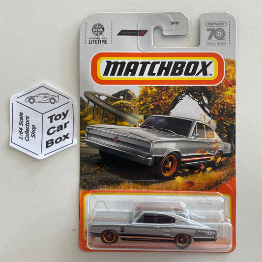 2023 MATCHBOX #12 - 1966 Dodge Charger (Silver 70 Anniversary - Long Card) B59