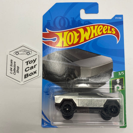 2021 HOT WHEELS #177 - Tesla Cybertruck (Zamac #3 Green Speed - Long Card) B00