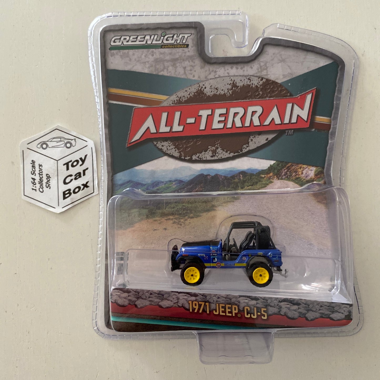 GREENLIGHT - 1971 Jeep CJ-5 (Blue - 1:64 All Terrain Series 8) I85