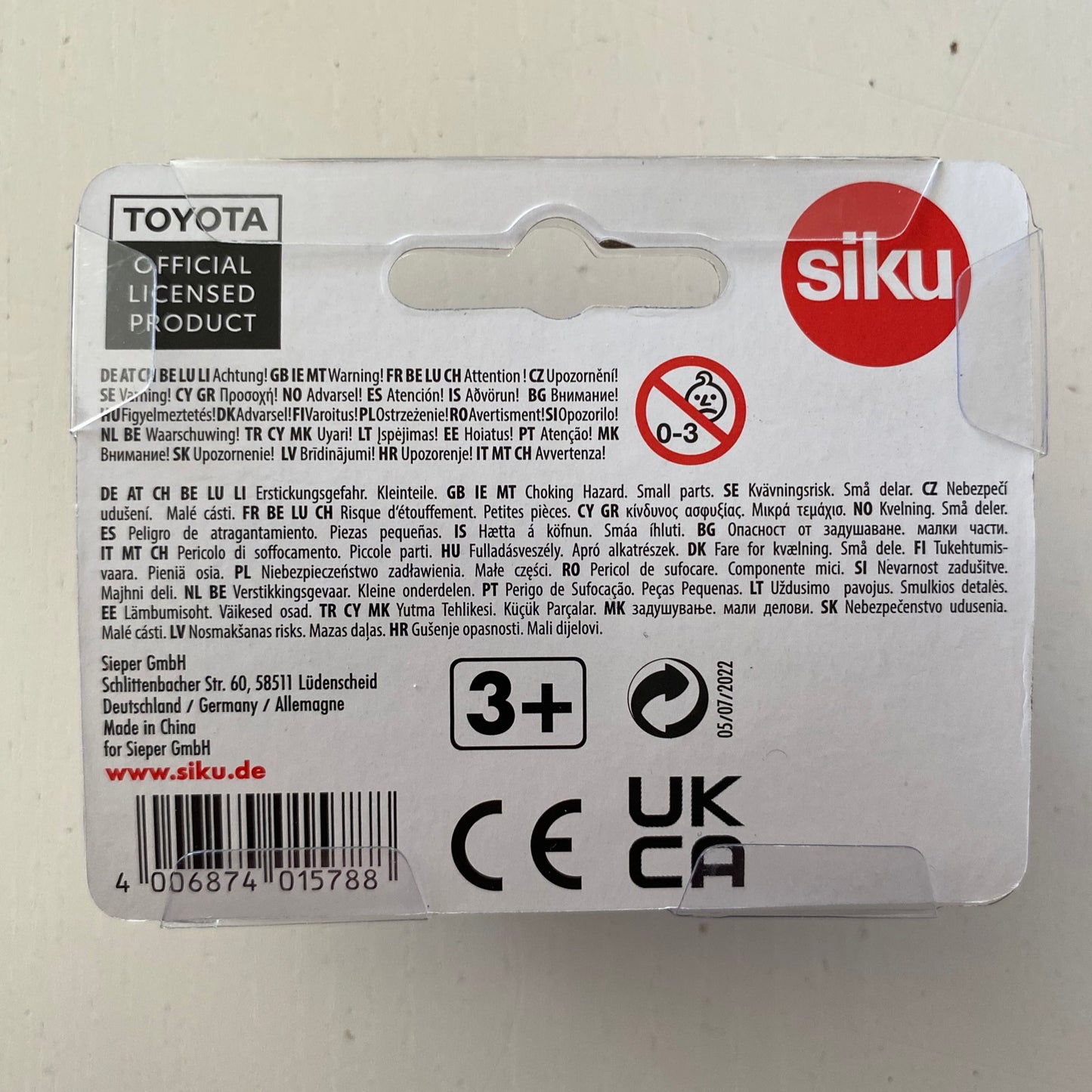 SIKU #1578 - Toyota GR Supra (Silver - Opening hood - Approx. 1:55 scale) E50