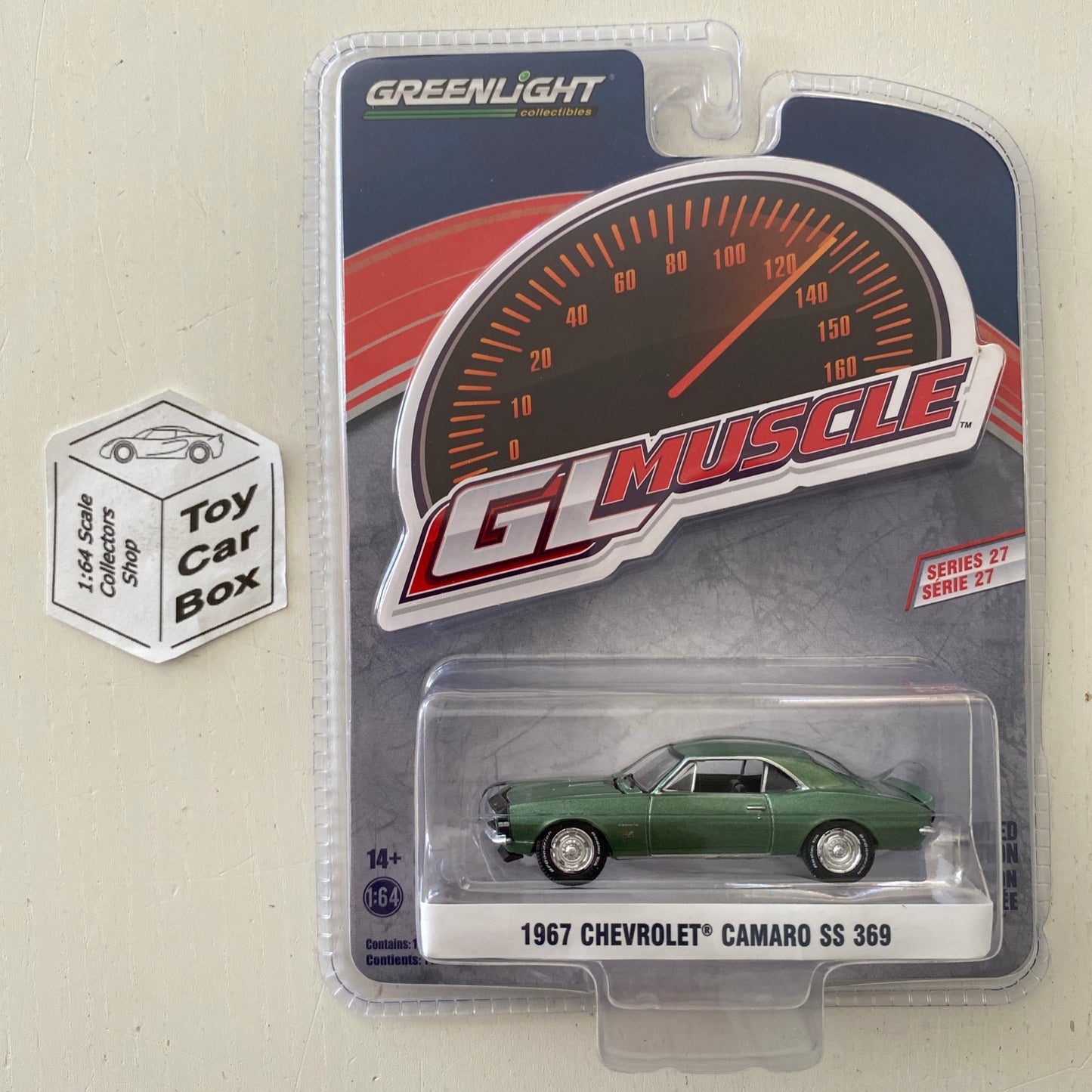 GREENLIGHT - 1967 Chevy Camaro SS369 (Green - 1:64 GL Muscle Series 27) J95