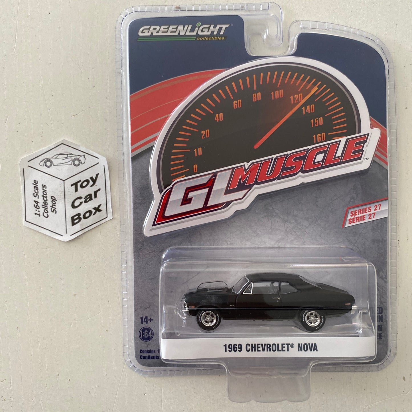 GREENLIGHT - 1969 Chevy Nova (Matt Black - 1:64 GL Muscle Series 27) J95