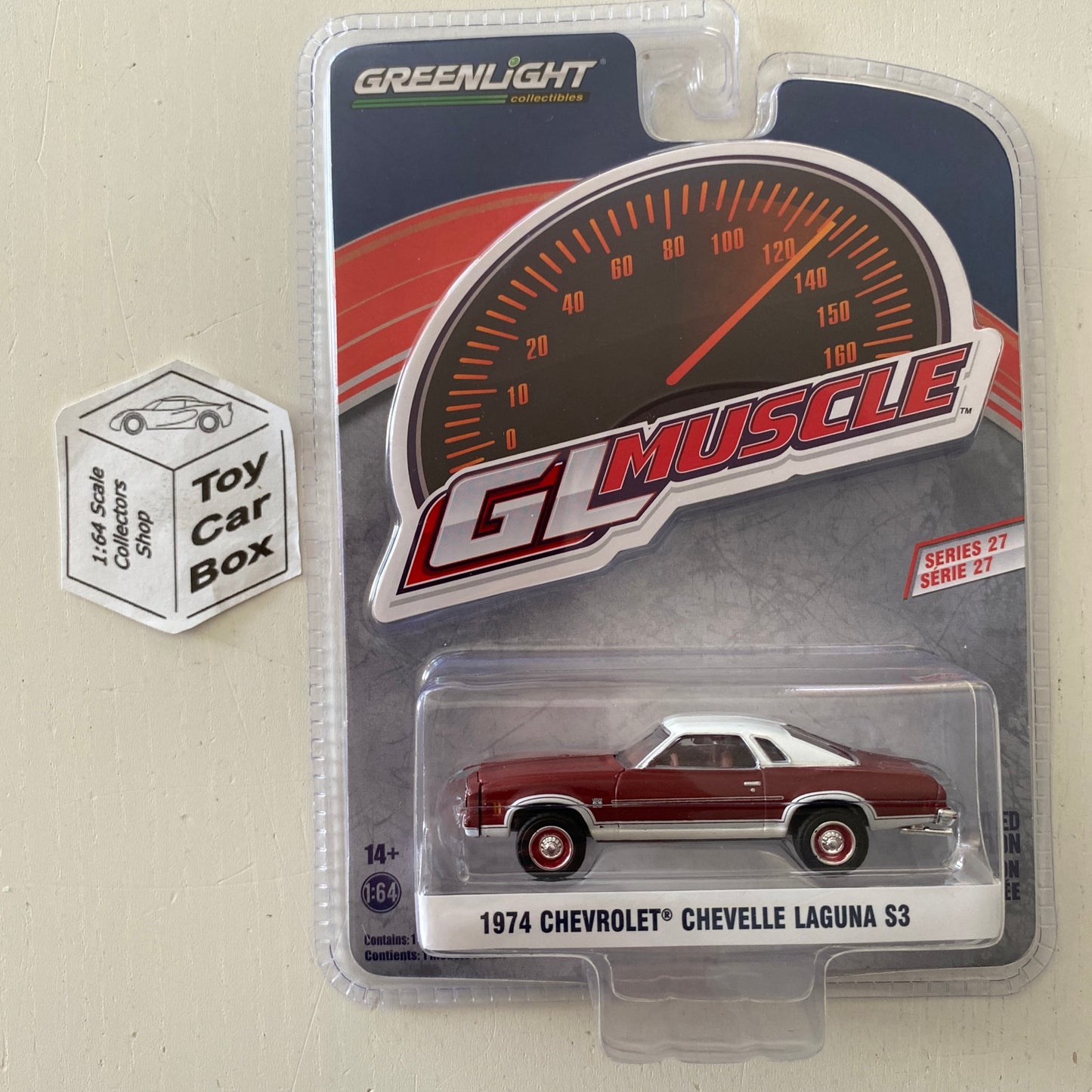 GREENLIGHT - 1974 Chevy Chevelle Laguna S3 (Red - 1:64 GL Muscle Series 27) J95