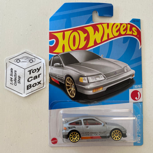 2023 HOT WHEELS #148 - ‘88 Honda CR-X (Silver #10 HW J-Imports - Long Card) B00