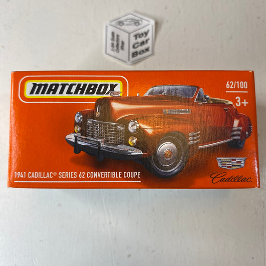 2022 MATCHBOX Power Grab #62 - 1941 Cadillac Series 62 Convertible Coupe (Red - Mix 4) A93g