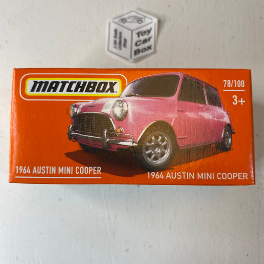 2022 MATCHBOX Power Grab #78 - 1964 Austin Mini Cooper (Pink - Mix 4) A93g