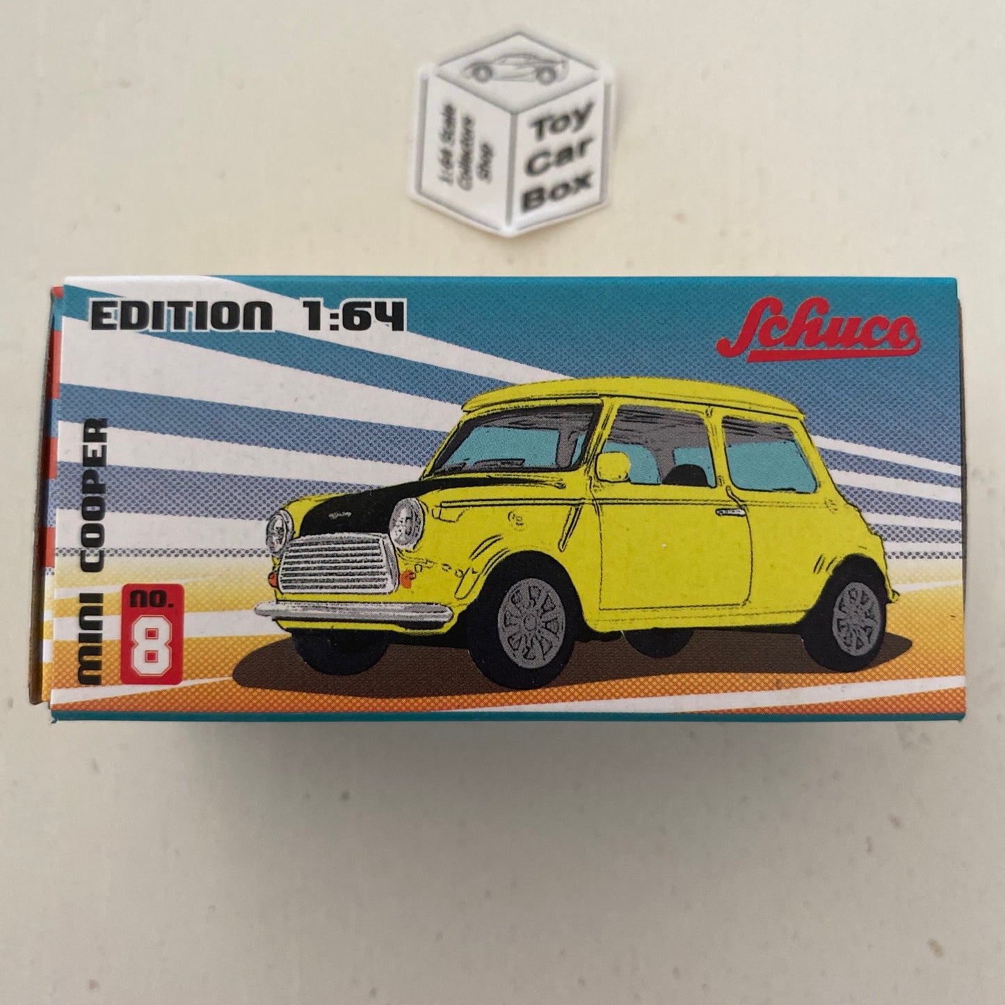 SCHUCO Edition 1:64 - Mini Cooper (Yellow & Black Bonnet - aka Mr Bean) M06g