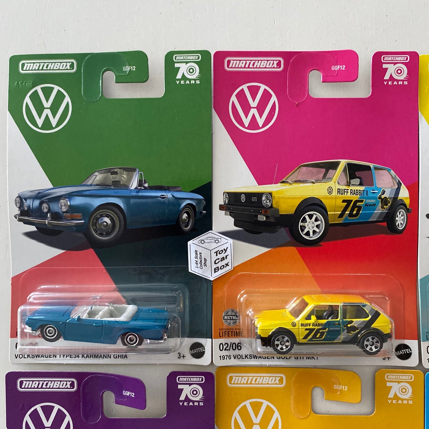2023 MATCHBOX VW 6 Cars Set (2x Karmann Ghia, Golf, Type 181 & 2x Beetle) T46