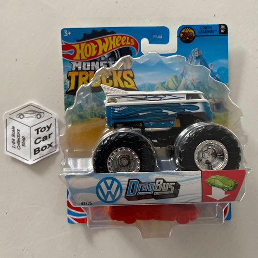 2021 HOT WHEELS Monster Trucks - Volkswagen VW Drag Bus (Blue) F00