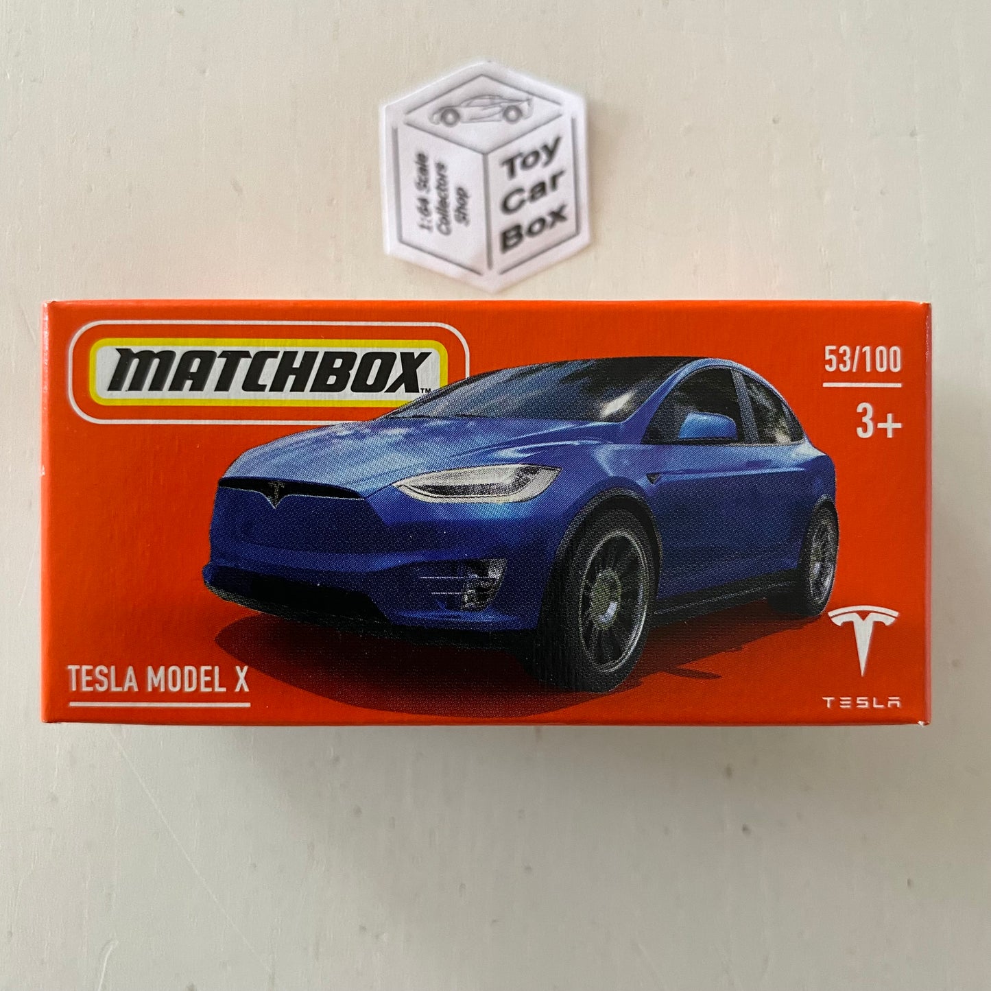 2022 MATCHBOX Power Grab #53 - Tesla Model X (Blue - Mix 6) A93g