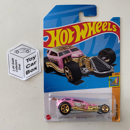 2023 HOT WHEELS #50 - Surf Crate (Pink #3 Surfs Up Long Card - Treasure Hunt) A00