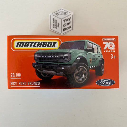 2023 MATCHBOX Power Grab #25 - 2021 Ford Bronco (Green National Parks Mix 1) B53