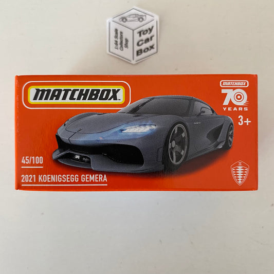 2023 MATCHBOX Power Grab #45 - 2021 Koenigsegg Gemera (Grey - Mix 1) B53