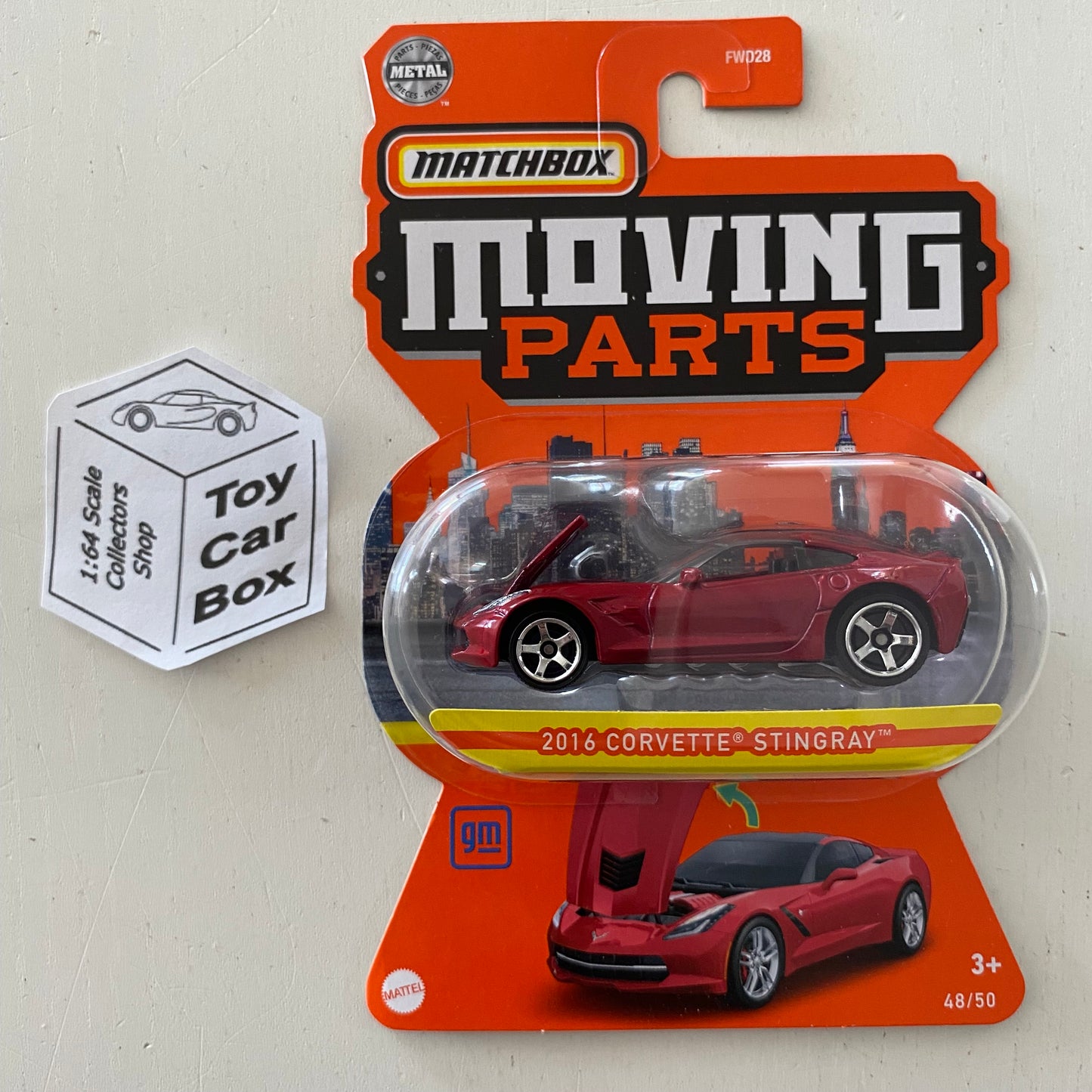 2022 MATCHBOX Moving Parts #48 - ‘16 Corvette Stingray (Red - Opening Hood) J00