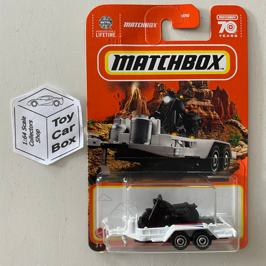 2023 MATCHBOX #63 - MBX Cycle Trailer (White - Long Card) New - B59