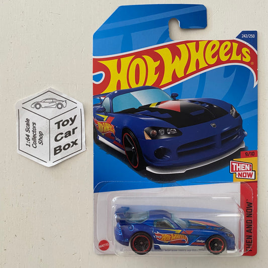 2022 HOT WHEELS #242 - Dodge Viper SRT10 (Blue #9 Then & Now - Long Card) B00