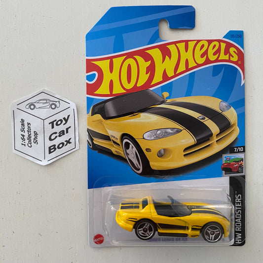 2023 HOT WHEELS #131 - Dodge Viper RT/10 (Yellow #7 Roadsters - Long Card) B00