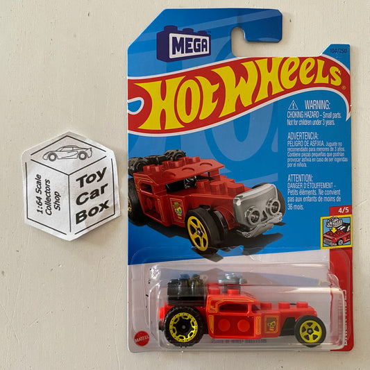 2023 HOT WHEELS #104 - Brick And Motor (Red #4 Brick Rides - Long Card) B53