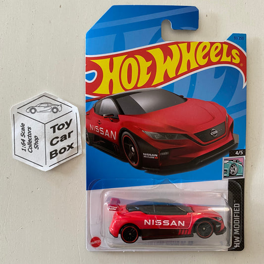 2023 HOT WHEELS #91 - Nissan Leaf Nismo RC02 (Red #4 HW Modified -Long Card) B53