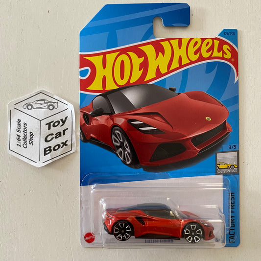 2023 HOT WHEELS #121 - Lotus Emira (Red #3 Factory Fresh - Long Card) B53