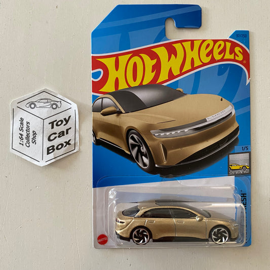 2023 HOT WHEELS #97 - Lucid Air (Gold #1 Factory Fresh - Long Card) B53