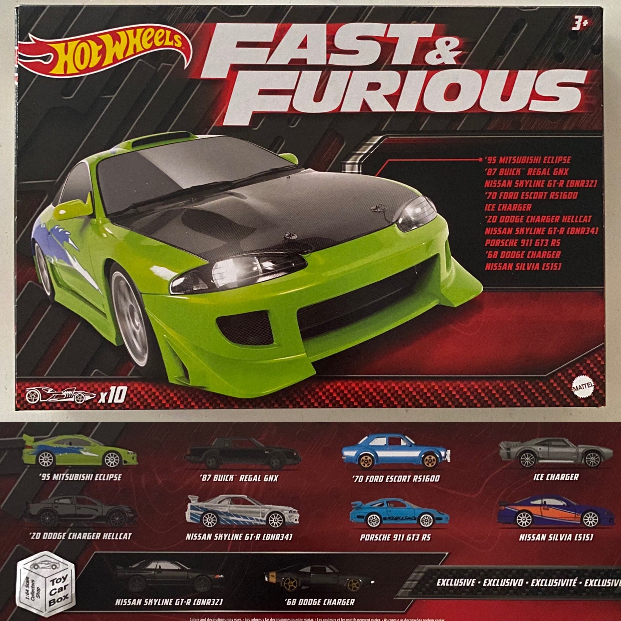 2023 HOT WHEELS Fast & Furious 10 Pack (Includes Exclusive Skyline 