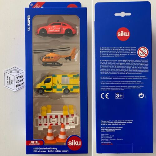 SIKU #6332 - Rescue Gift Set (Mercedes-Benz Ambulance, VW Beetle, Helicopter & Accessories) N68